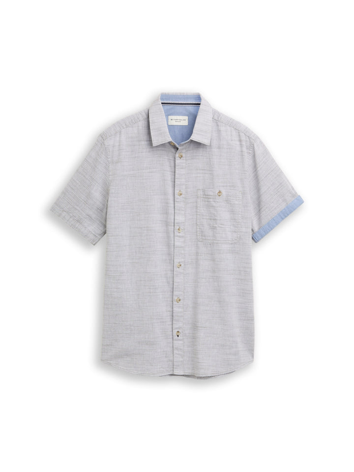 structured slubyarn shirt, leaf green horizontal stripe 40187 Bild 7