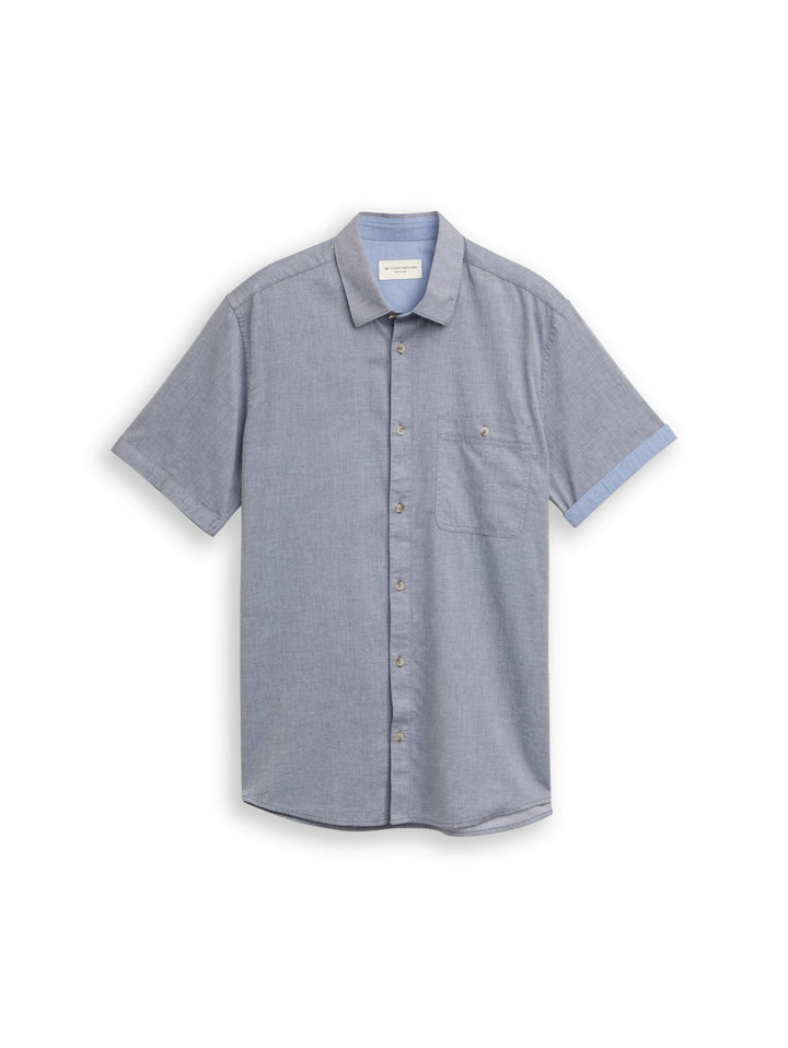 structured slubyarn shirt, navy blue horizontal structure 39672 Bild 1