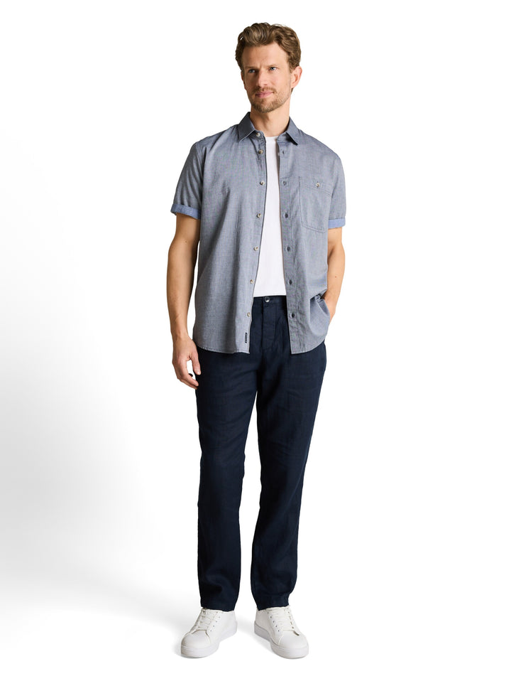 structured slubyarn shirt, navy blue horizontal structure 39672 Bild 3