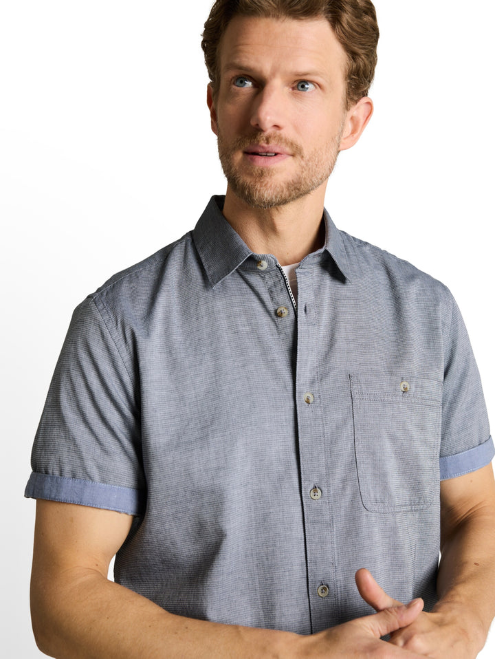 structured slubyarn shirt, navy blue horizontal structure 39672 Bild 5