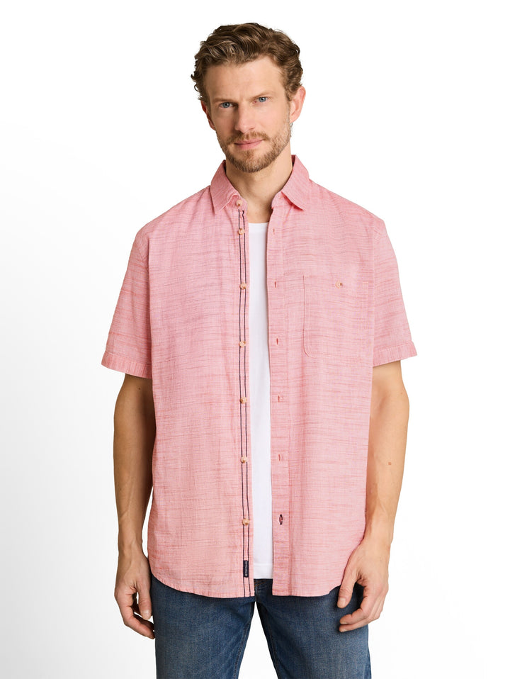 structured slubyarn shirt, orange red horizontal stripe 40188 Bild 11