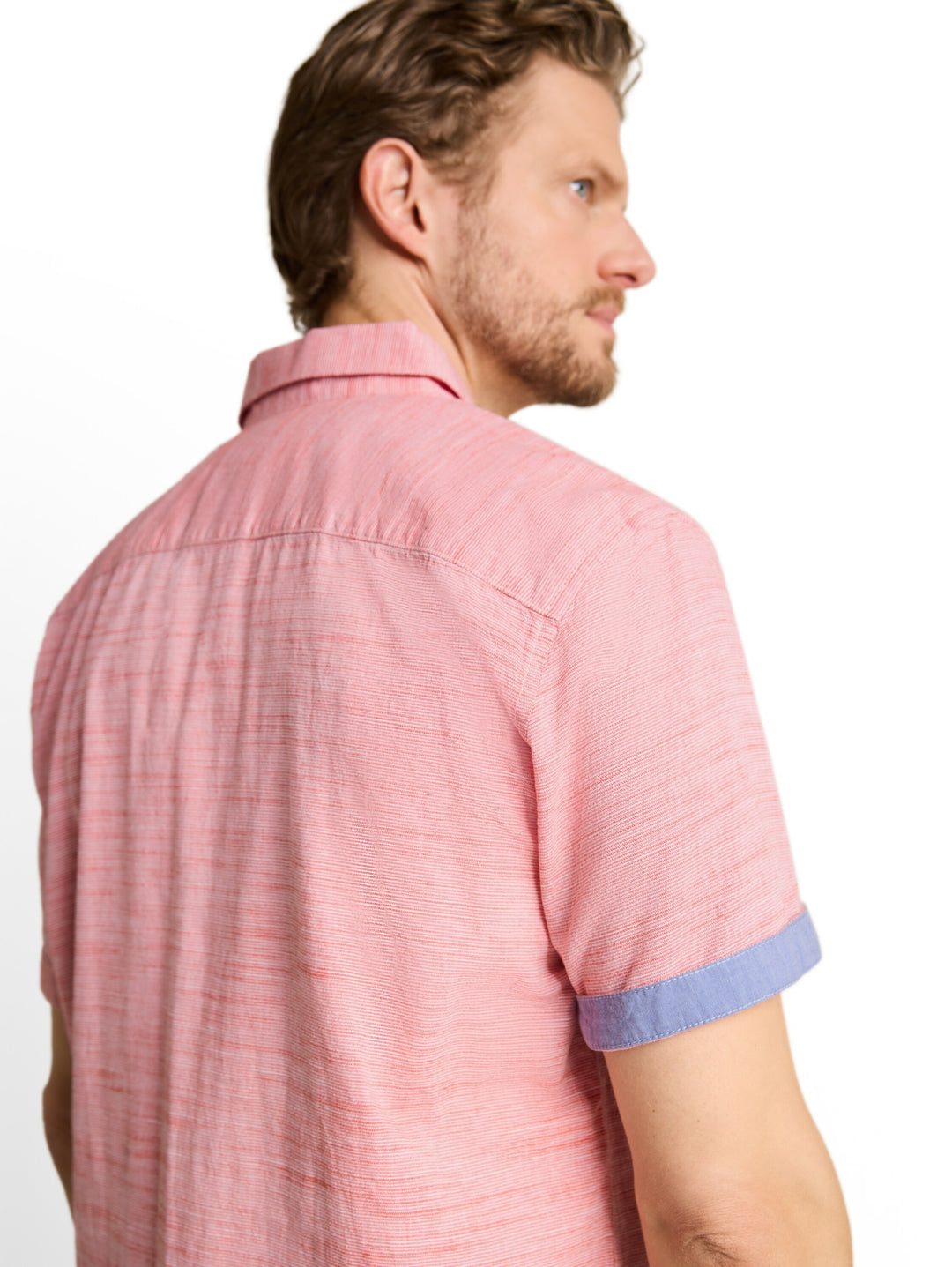 structured slubyarn shirt, orange red horizontal stripe 40188 Bild 12