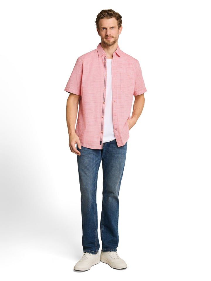 structured slubyarn shirt, orange red horizontal stripe 40188 Bild 9