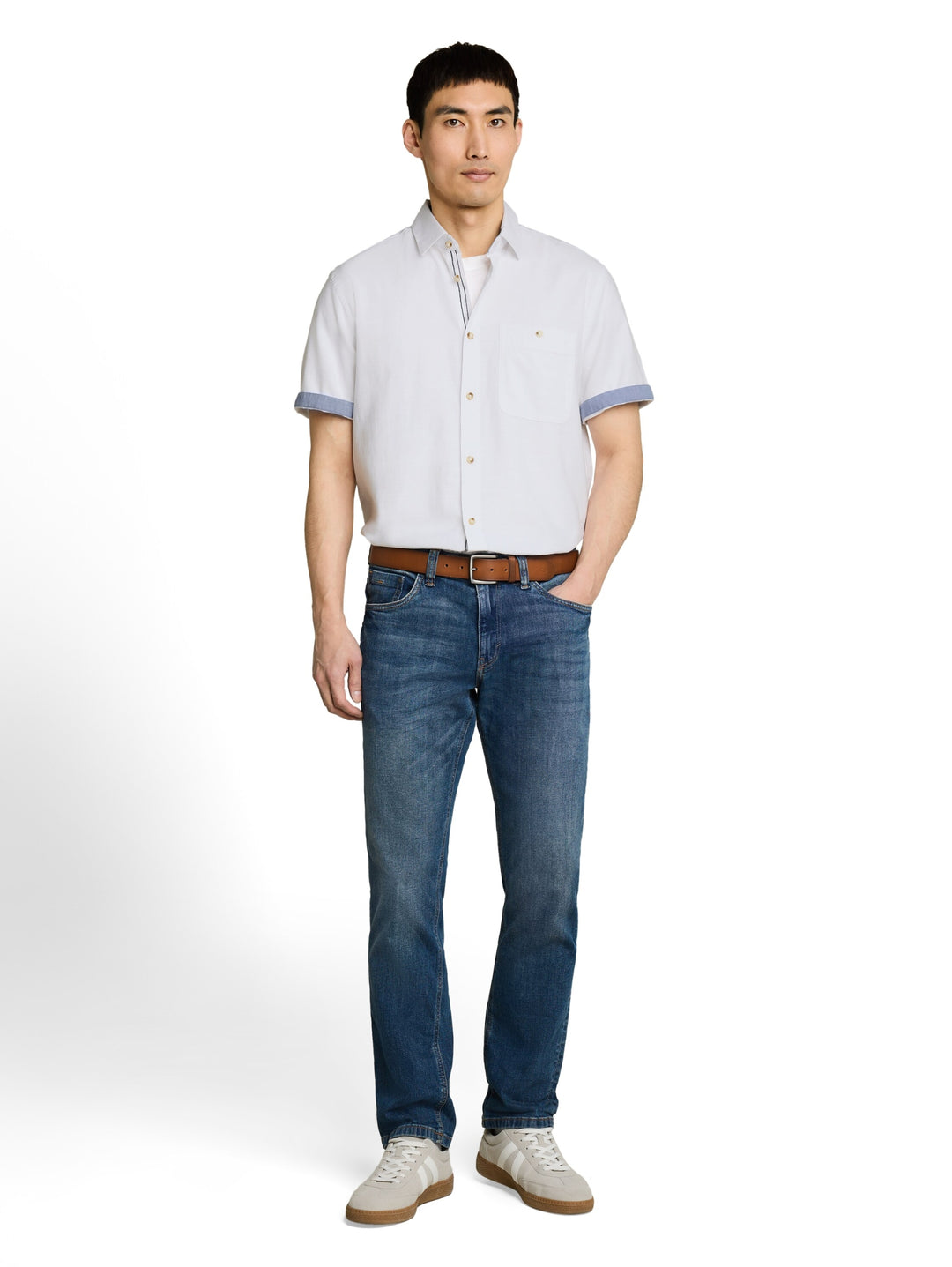 structured slubyarn shirt, White 20000 Bild 3