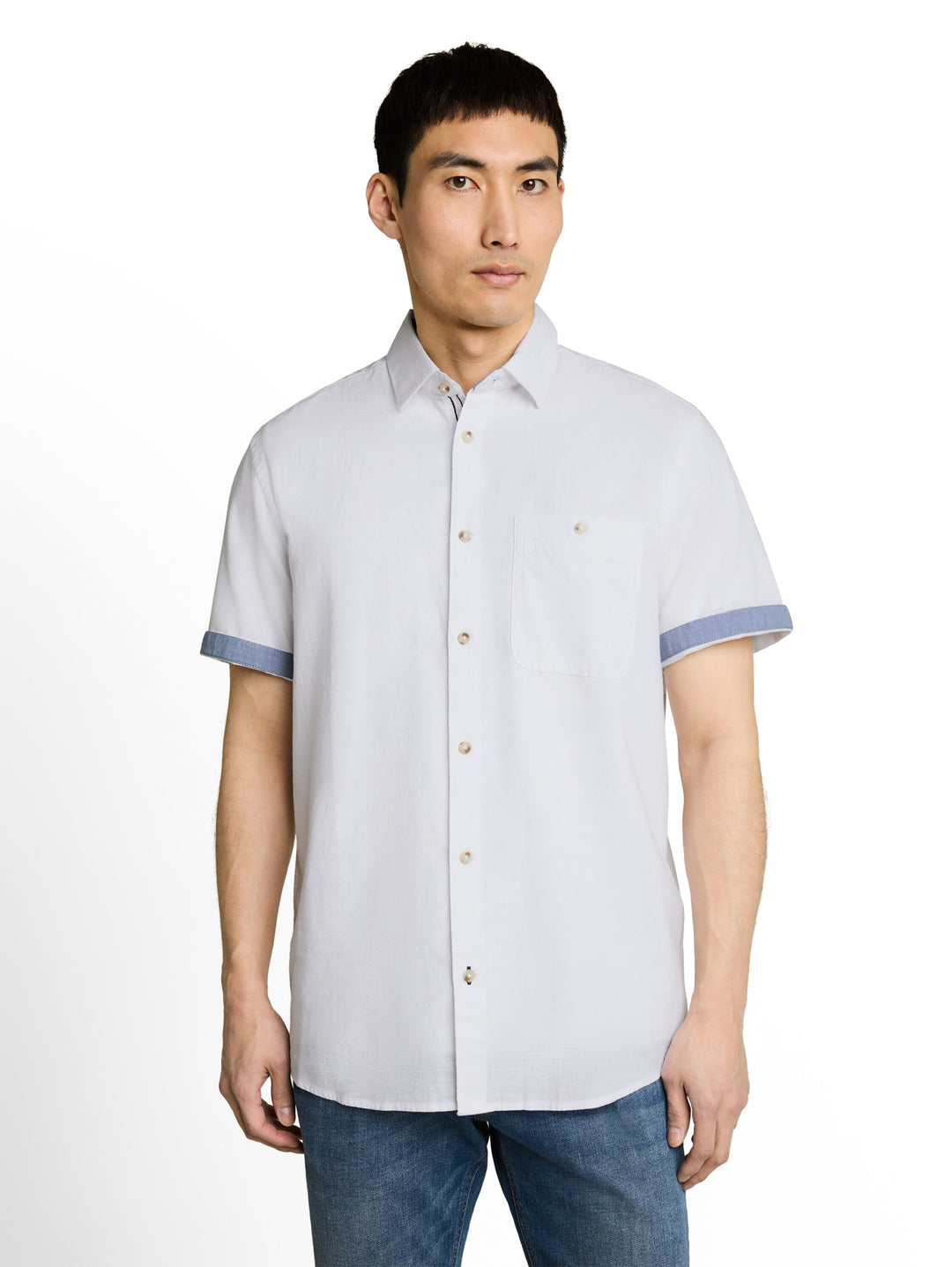 structured slubyarn shirt, White 20000 Bild 5