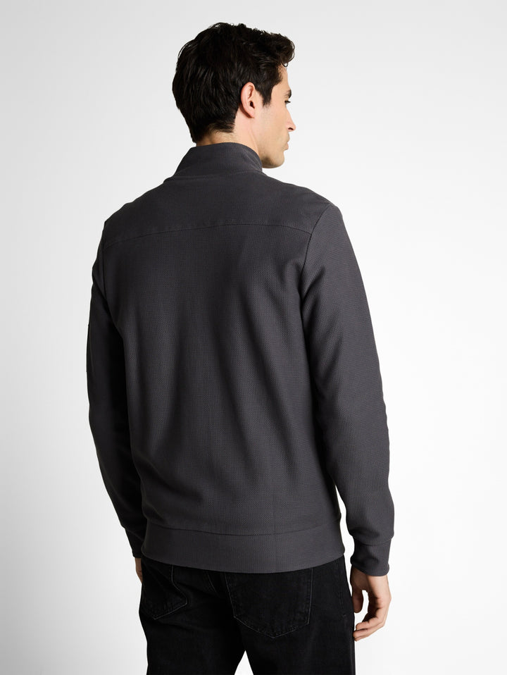 structured stand-up sweat jack, Tarmac Grey 10899 Bild 4
