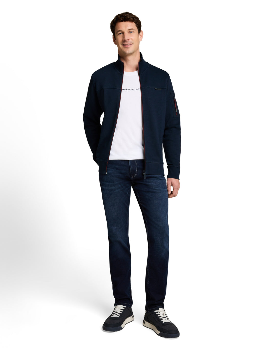 structured stand-up sweat jack, sky captain blue 10668 Bild 3