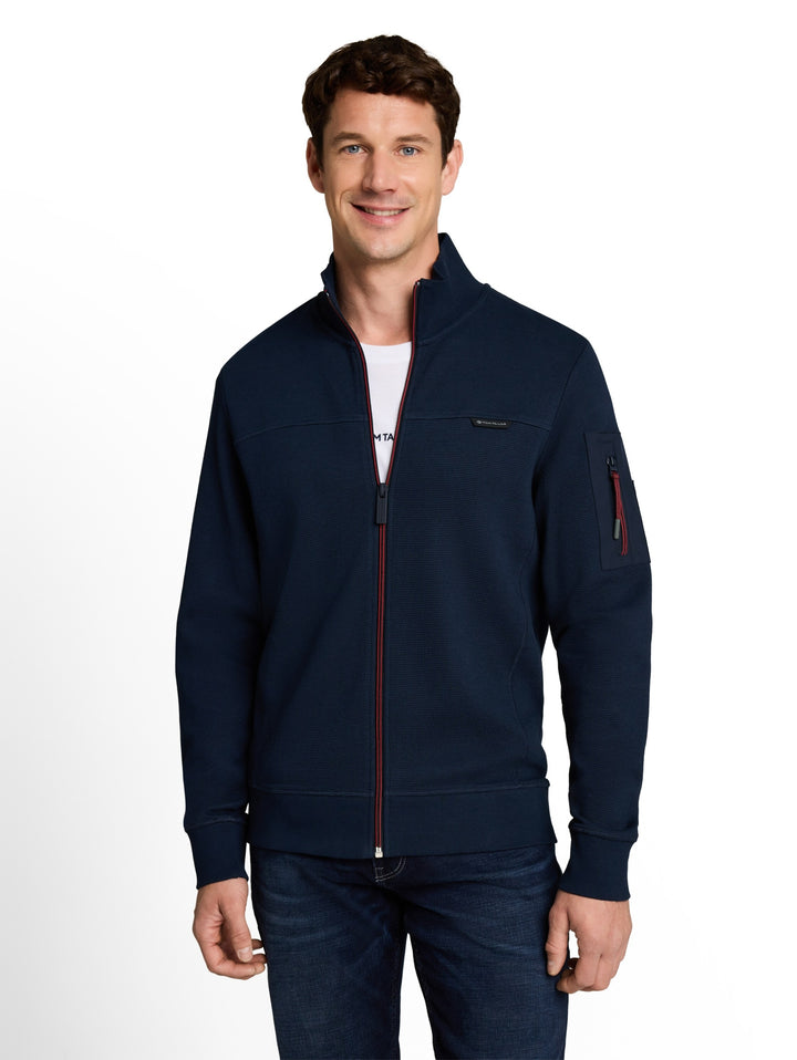 structured stand-up sweat jack, sky captain blue 10668 Bild 5
