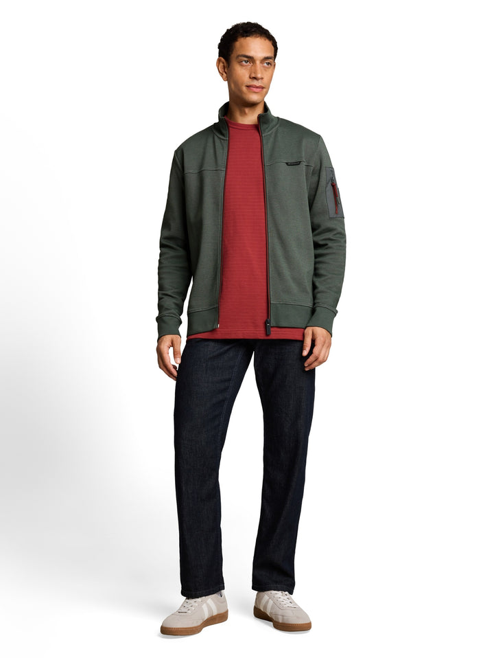 structured stand-up sweat jack, Darkest Olive 14406 Bild 3