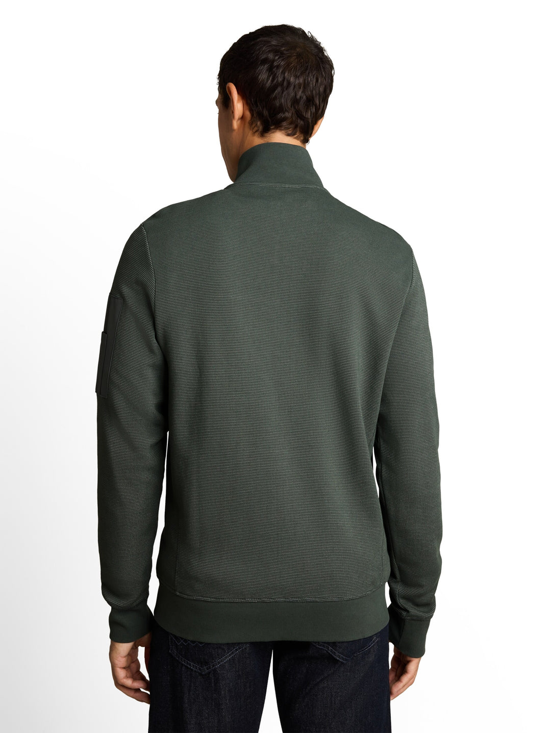 structured stand-up sweat jack, Darkest Olive 14406 Bild 4