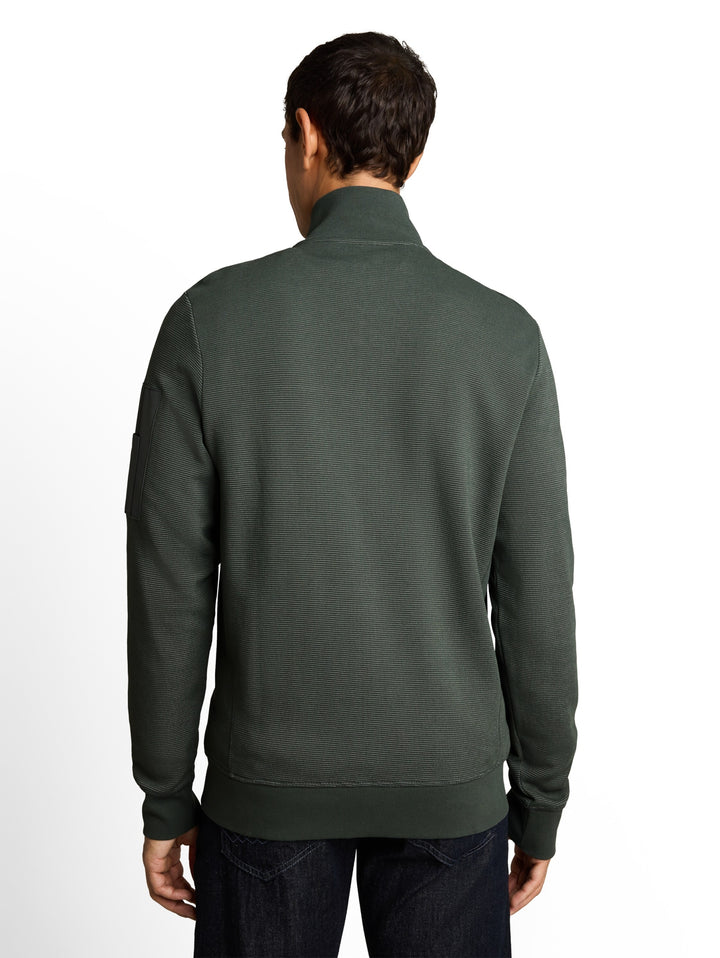 structured stand-up sweat jack, Darkest Olive 14406 Bild 4