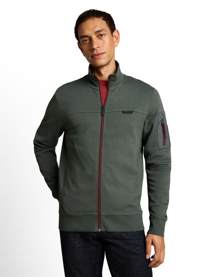 structured stand-up sweat jack, Darkest Olive 14406 Bild 6
