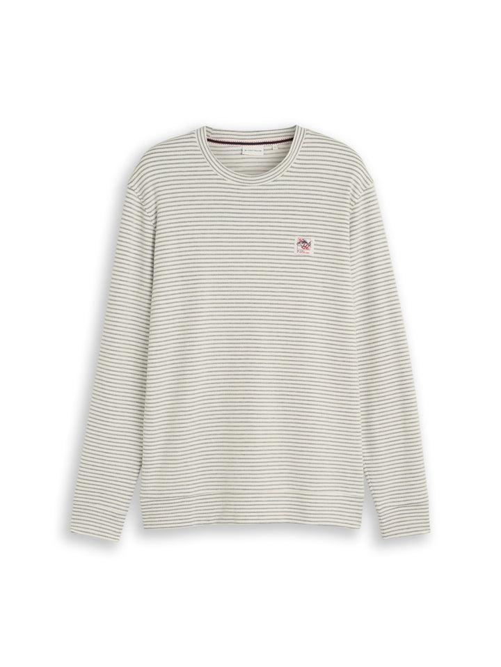 structured stripe longsleeve, offwhite structured stripe 40803 Bild 1