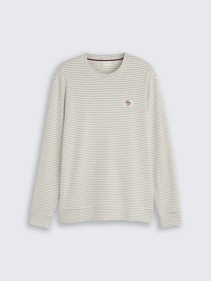 structured stripe longsleeve, offwhite structured stripe 40803 Bild 1