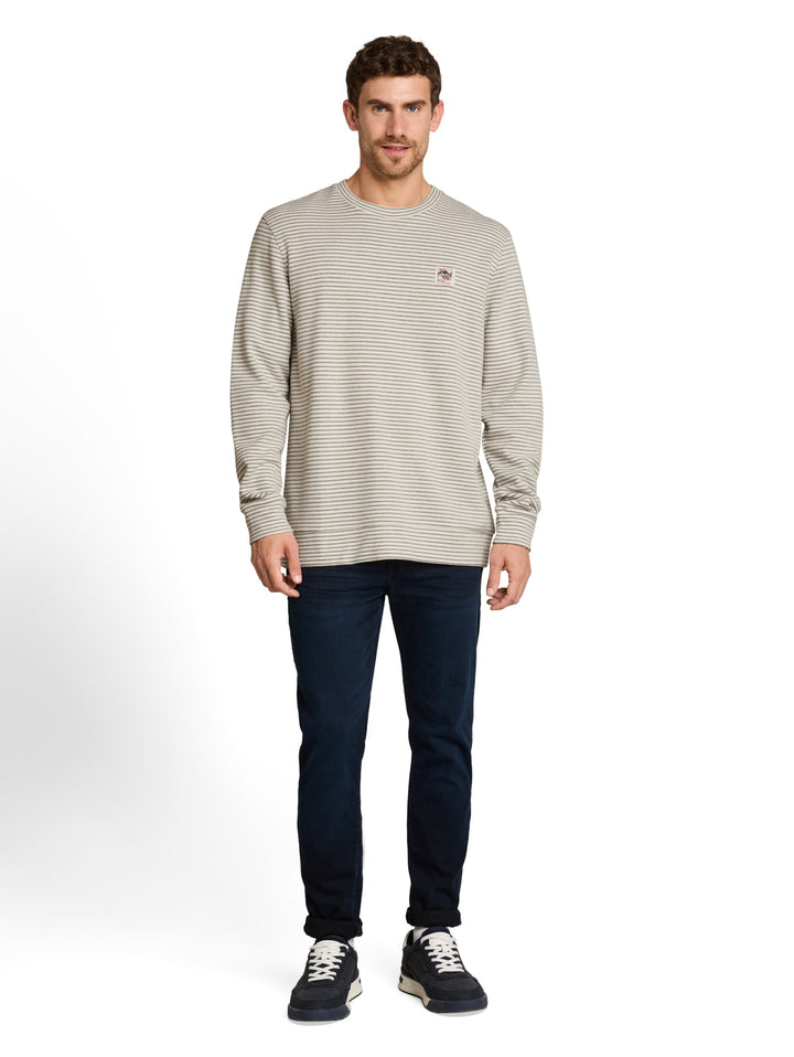 structured stripe longsleeve, offwhite structured stripe 40803 Bild 3