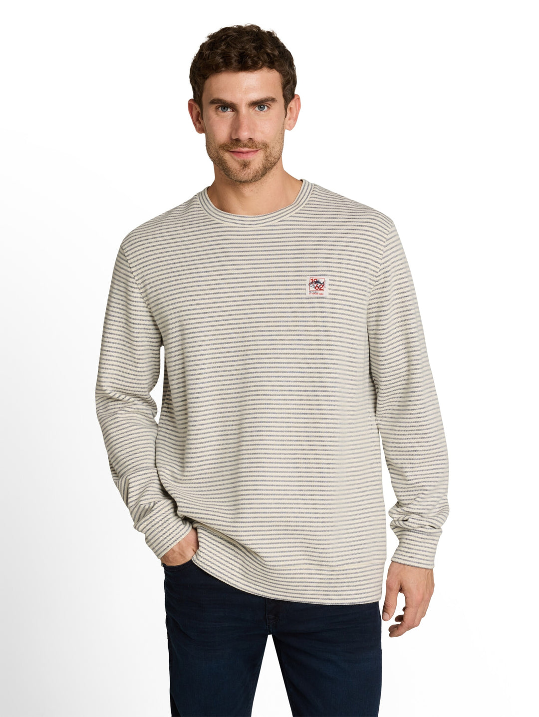 structured stripe longsleeve, offwhite structured stripe 40803 Bild 5