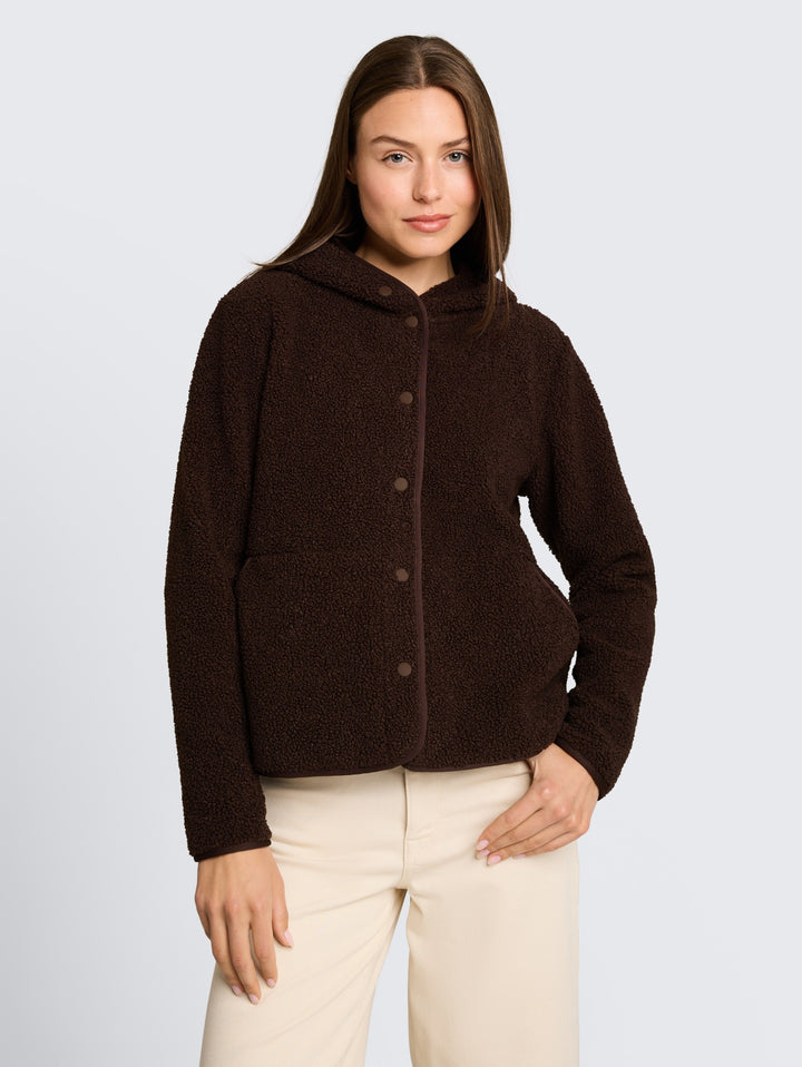 Sweatjacket teddy with buttons, java dark brown 13234 Bild 10