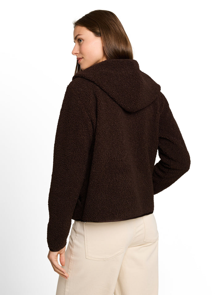 Sweatjacket teddy with buttons, java dark brown 13234 Bild 3