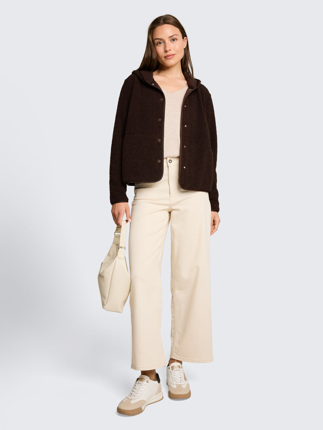 Sweatjacket teddy with buttons, java dark brown 13234 Bild 7