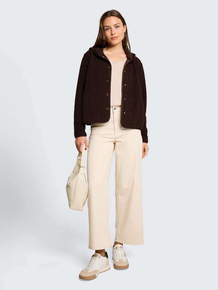 Sweatjacket teddy with buttons, java dark brown 13234 Bild 7