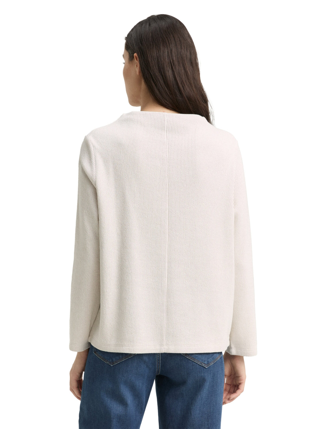 Sweatshirt mock neck, sand stone beige melange 36844 Bild 4