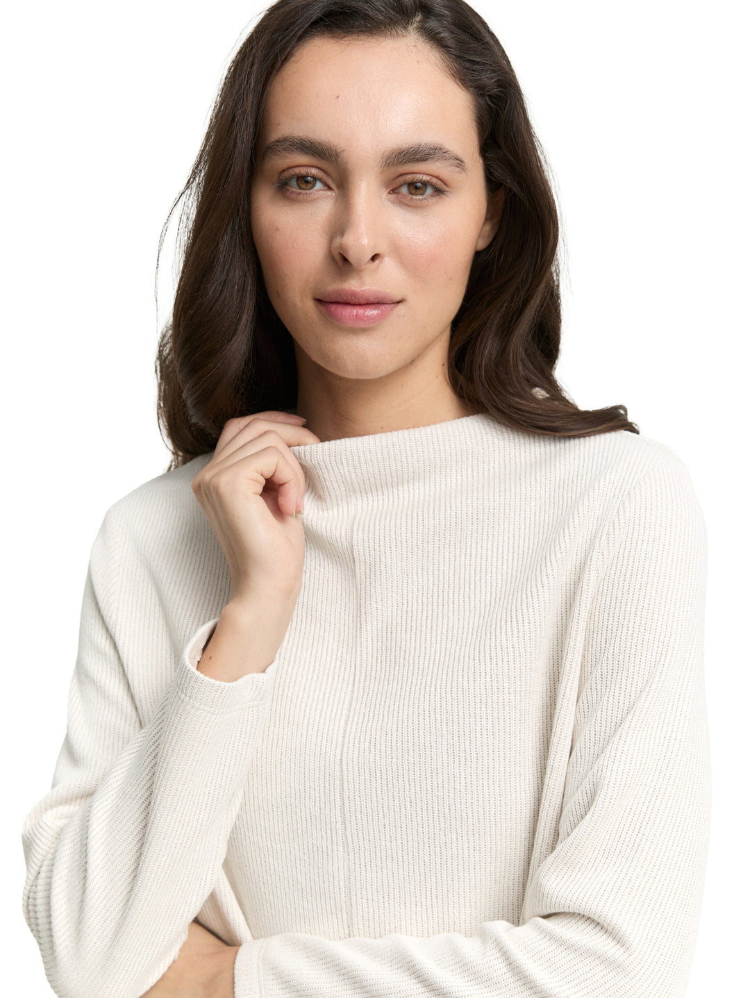 Sweatshirt mock neck, sand stone beige melange 36844 Bild 6
