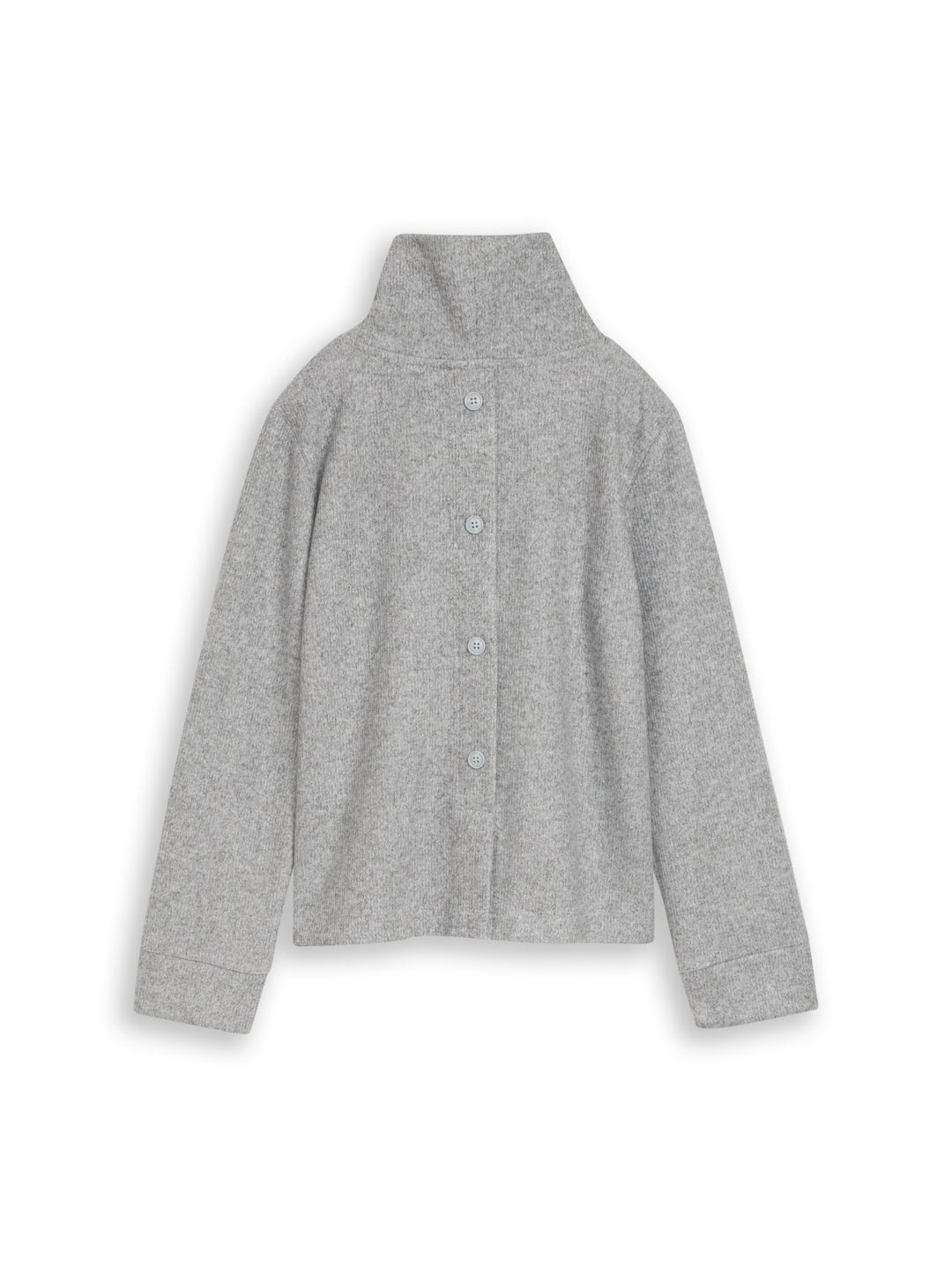 Sweatshirt wide roll neck cosy, soft grey melange 40730 Bild 1