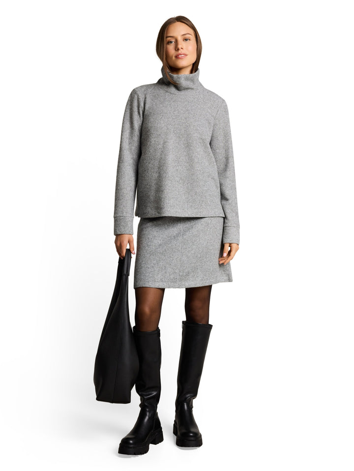 Sweatshirt wide roll neck cosy, soft grey melange 40730 Bild 3