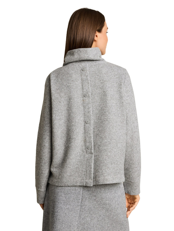 Sweatshirt wide roll neck cosy, soft grey melange 40730 Bild 4