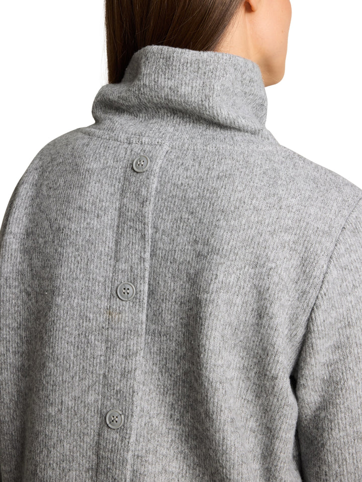 Sweatshirt wide roll neck cosy, soft grey melange 40730 Bild 5