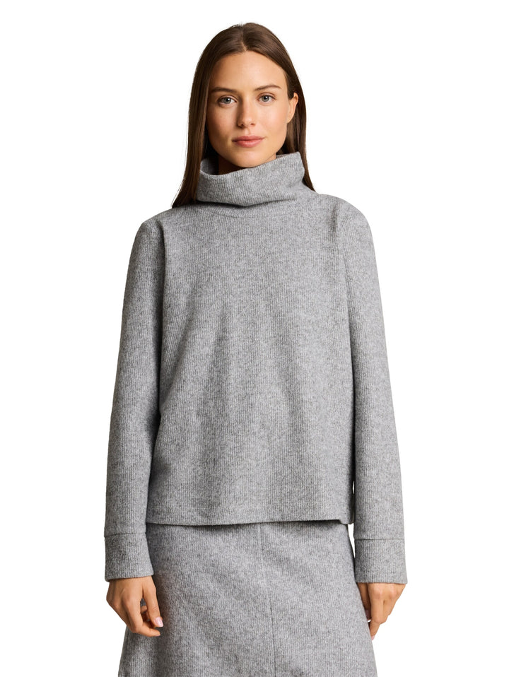 Sweatshirt wide roll neck cosy, soft grey melange 40730 Bild 6