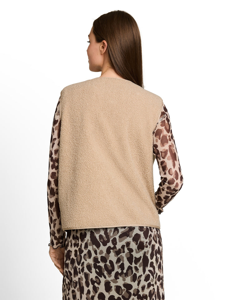 Sweatvest teddy with buttons, Gravel Beige 10461 Bild 4
