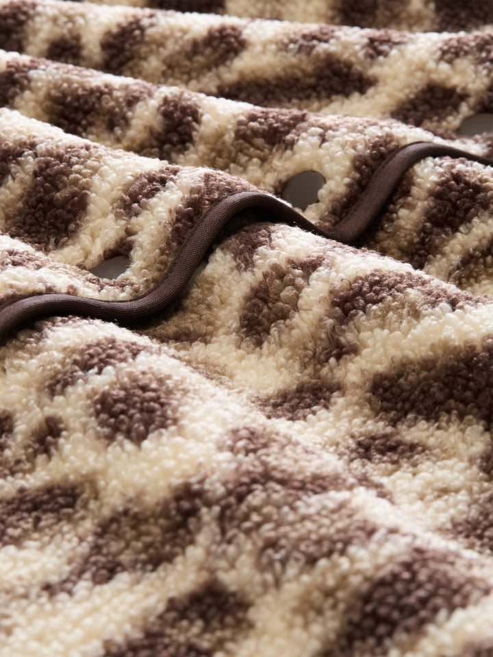 Sweatvest teddy with buttons, beige java brown leo print 41171 Bild 2