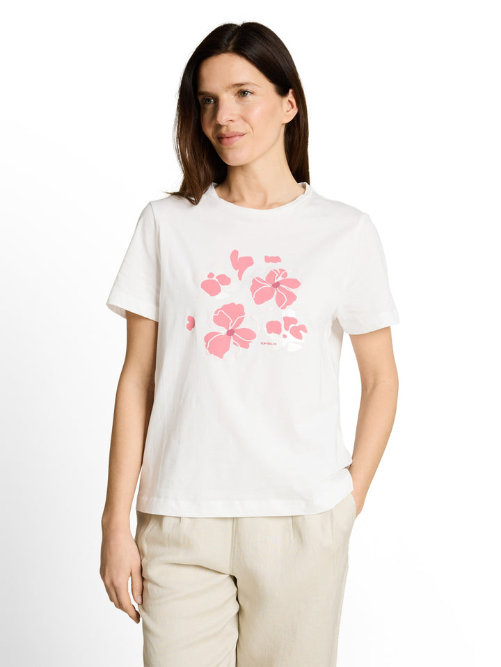 T-shirt basic crew neck print, Whisper White 10315 Bild 6