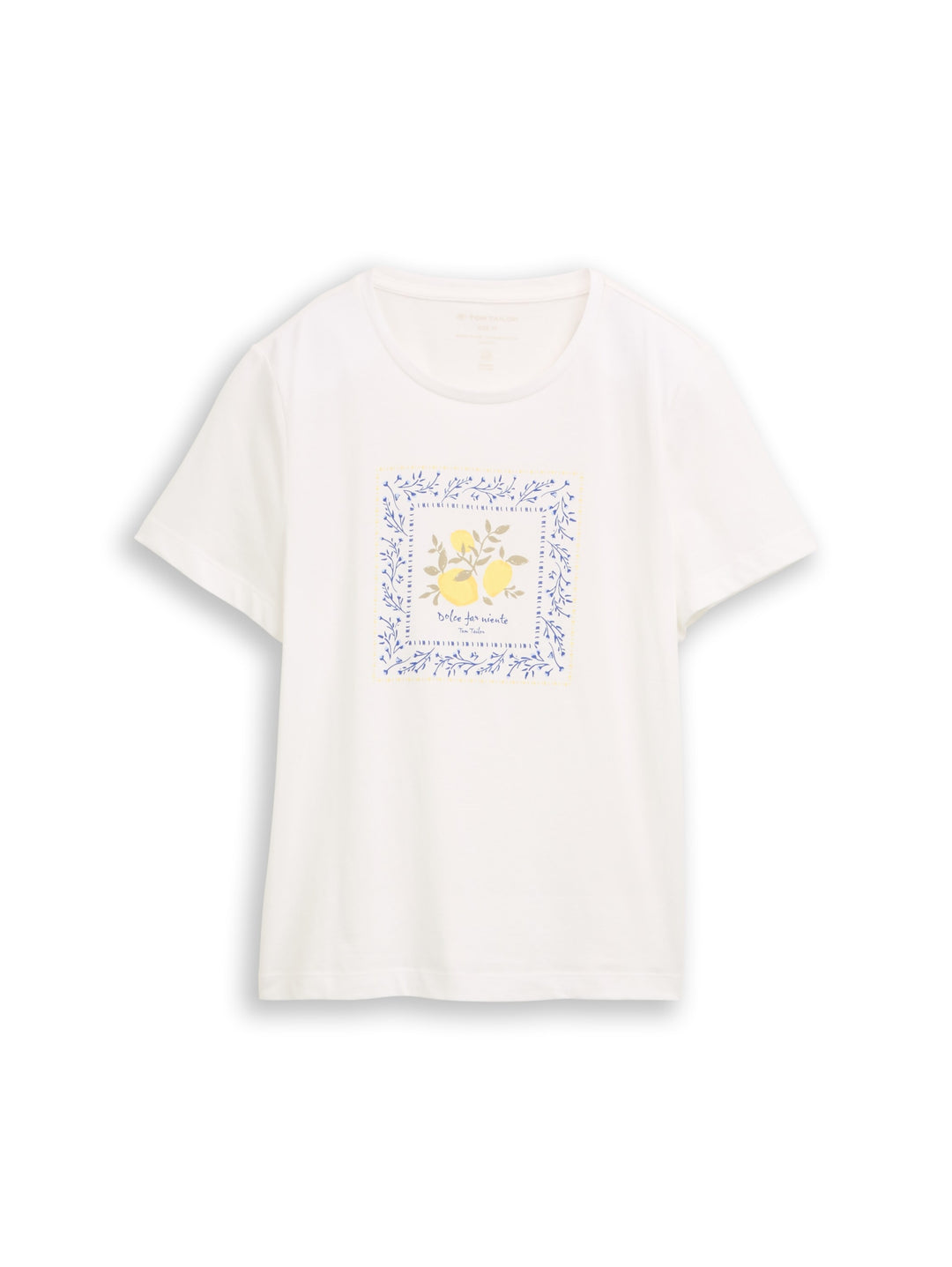 T-shirt basic crew neck print, off white 10332 Bild 1