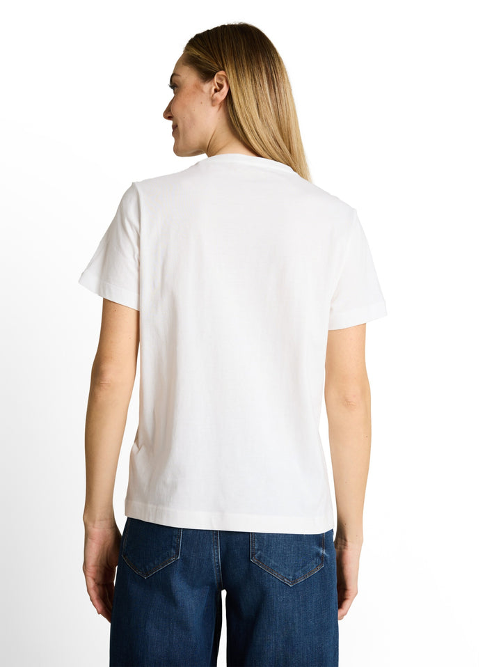 T-shirt basic crew neck print, off white 10332 Bild 4