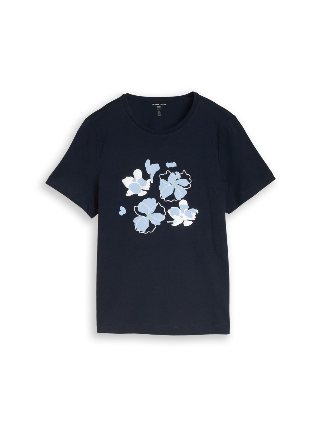 T-shirt basic crew neck print, sky captain blue 10668 Bild 1