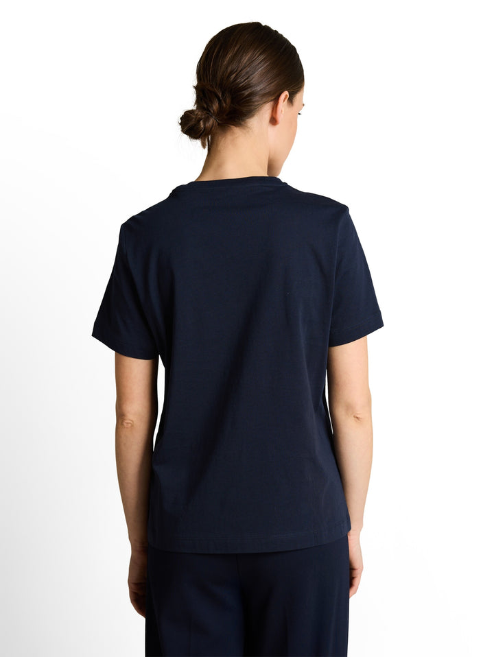 T-shirt basic crew neck print, sky captain blue 10668 Bild 4
