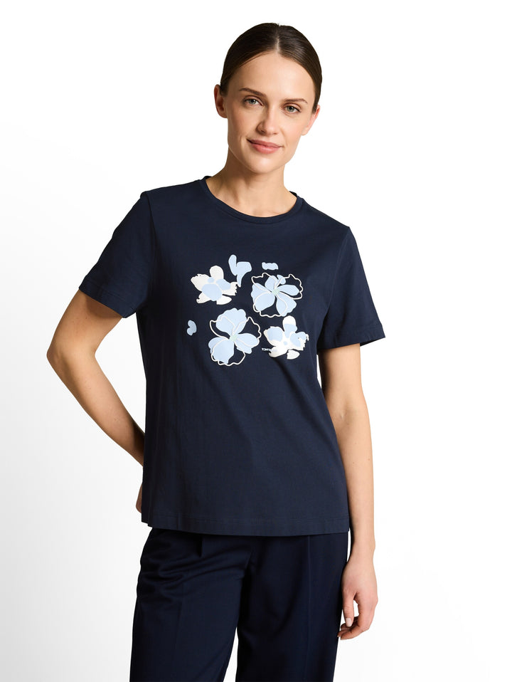 T-shirt basic crew neck print, sky captain blue 10668 Bild 6