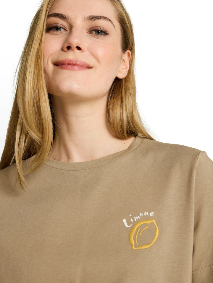 T-shirt basic crew neck print, Silver Olive 11863 Bild 5