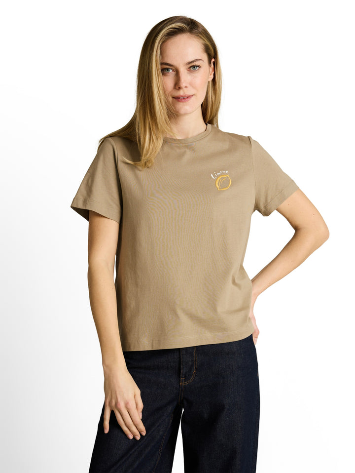 T-shirt basic crew neck print, Silver Olive 11863 Bild 6