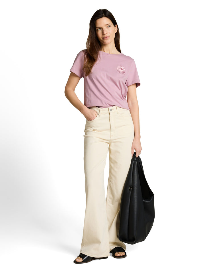 T-shirt basic crew neck print, light elderberry 36847 Bild 3