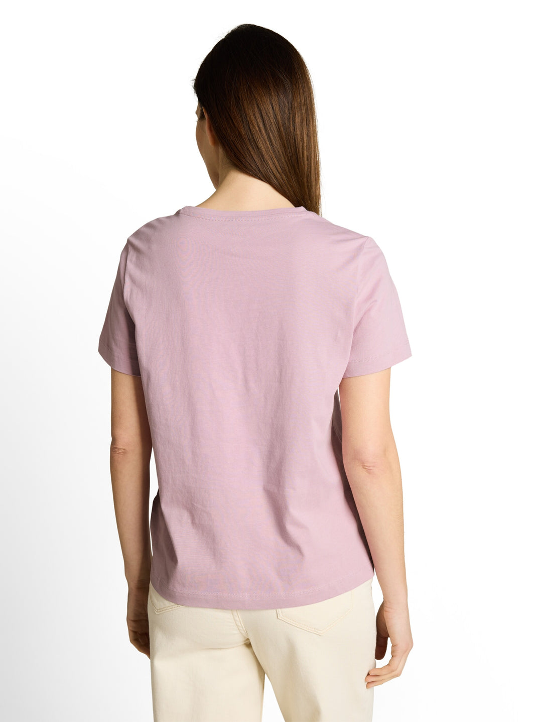 T-shirt basic crew neck print, light elderberry 36847 Bild 4