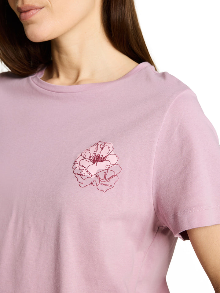 T-shirt basic crew neck print, light elderberry 36847 Bild 6