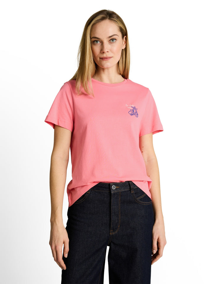 T-shirt basic crew neck print, soft fuchsia pink 40506 Bild 5