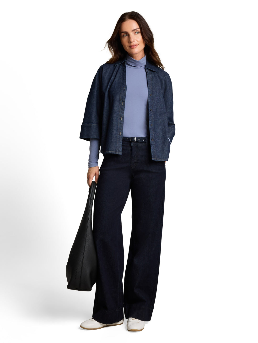 T-shirt basic roll neck, fern blue 25708 Bild 3