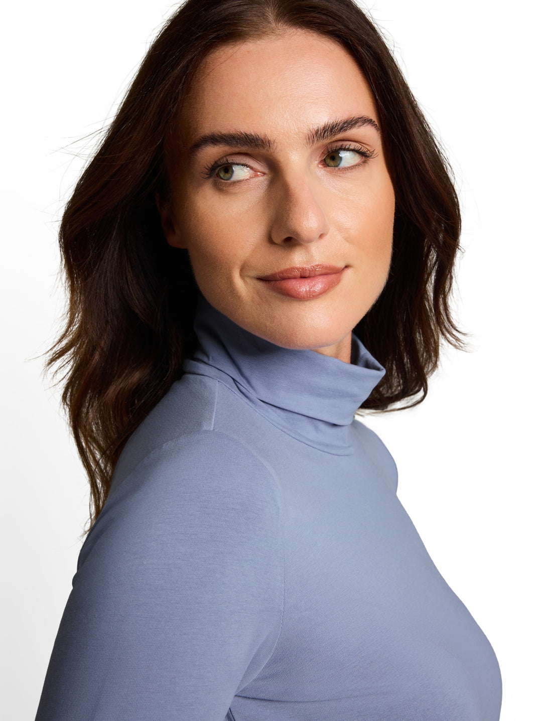 T-shirt basic roll neck, fern blue 25708 Bild 5
