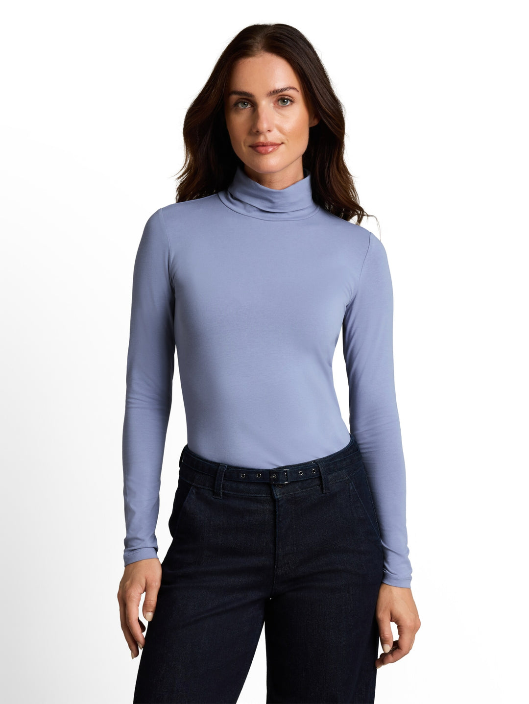 T-shirt basic roll neck, fern blue 25708 Bild 8
