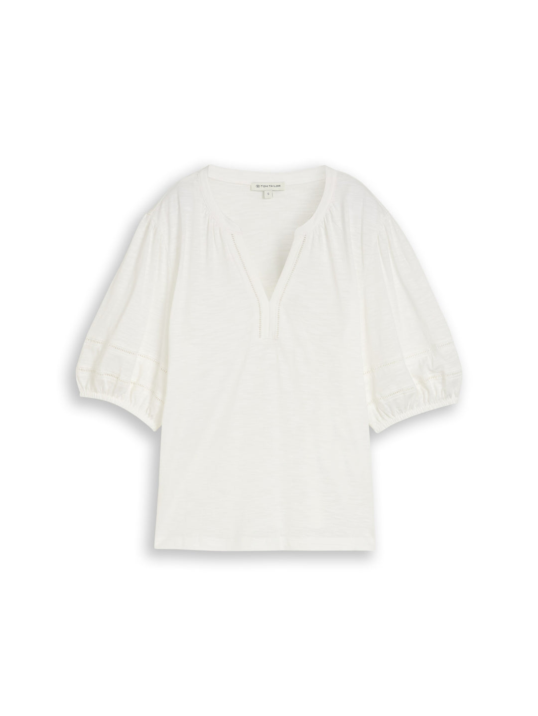 T-Shirt blouse with laces, Whisper White 10315 Bild 1