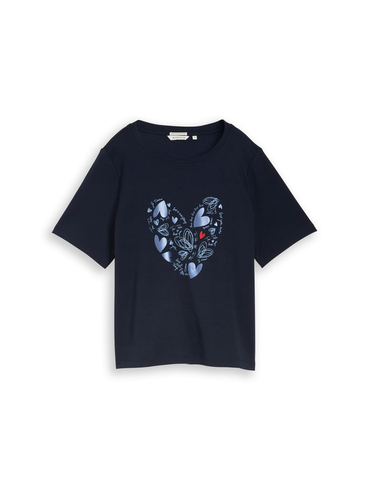 T-shirt boxy crew neck with pr, sky captain blue 10668 Bild 1